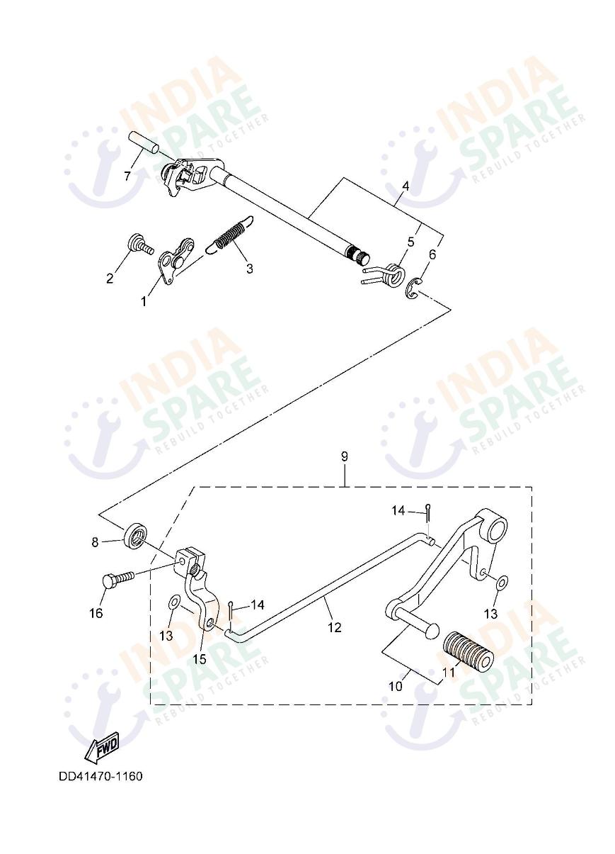 YAMAHA DD41 XSR Series SHIFT SHAFT